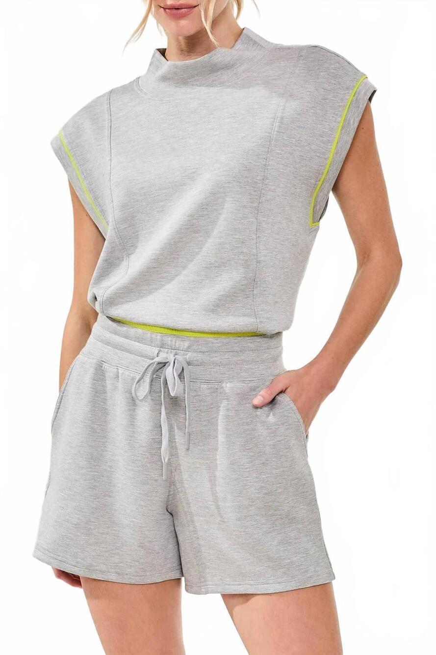 NEW TRIBAL techno lux pull on shorts in light grey mix